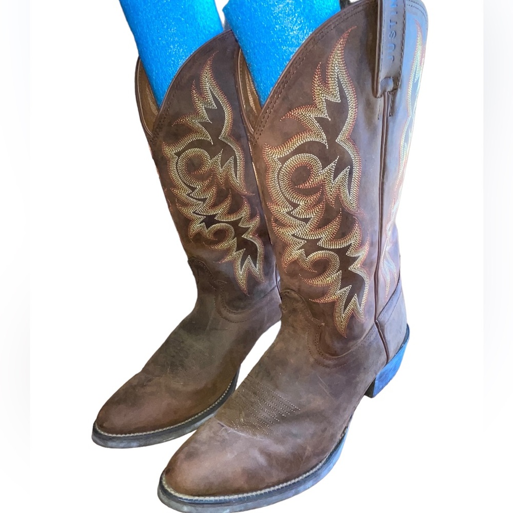Vintage‎ distressed look Justin boots size 12 D b